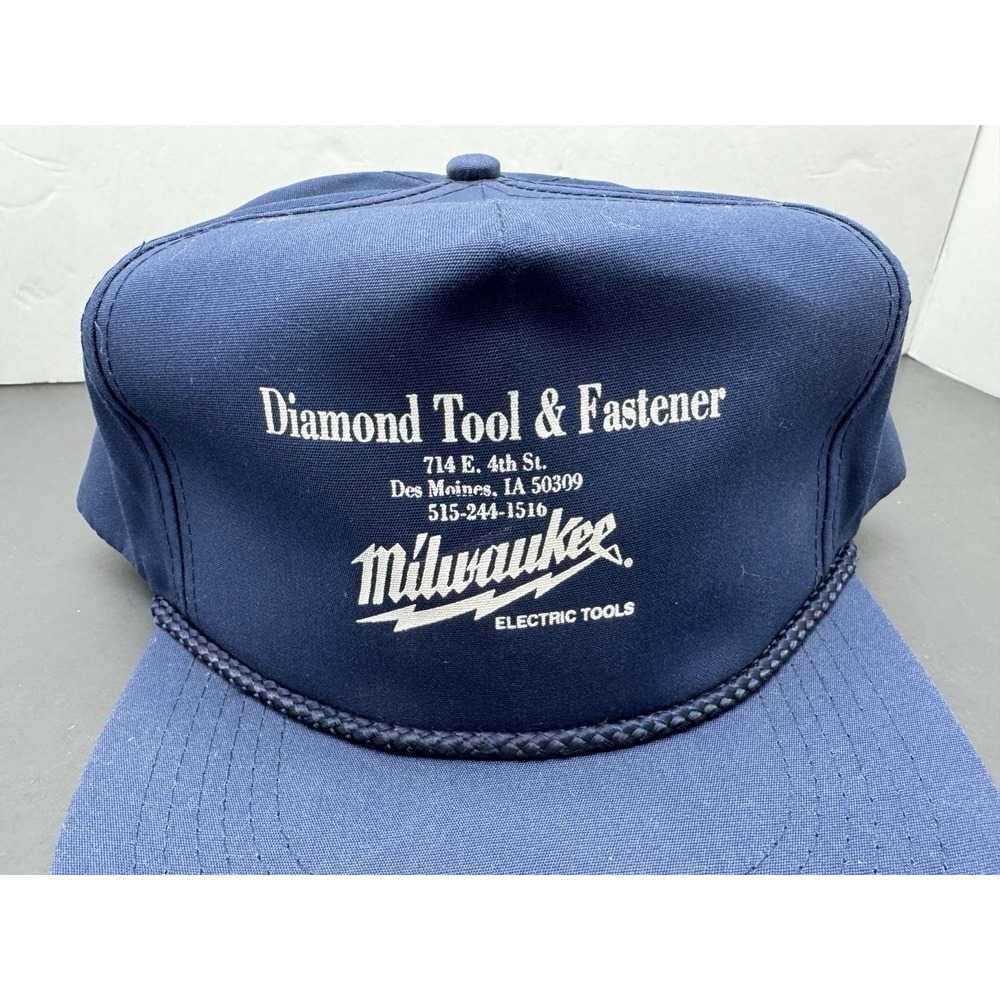 2 Vtg Milwaukee Electric Tools ~ Des Moines IA Iowa ~ Rope Hat Cap Snapback‎ - Picture 3 of 16